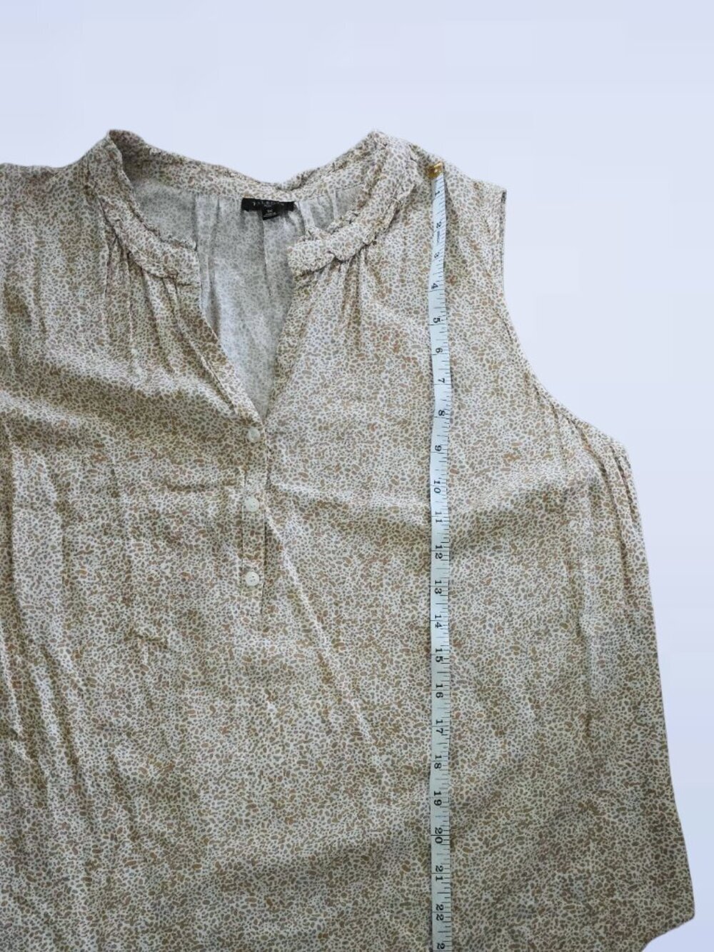 Talbots Pebbled Dot Ruffle Shell - Size 1X - Picture 4 of 6